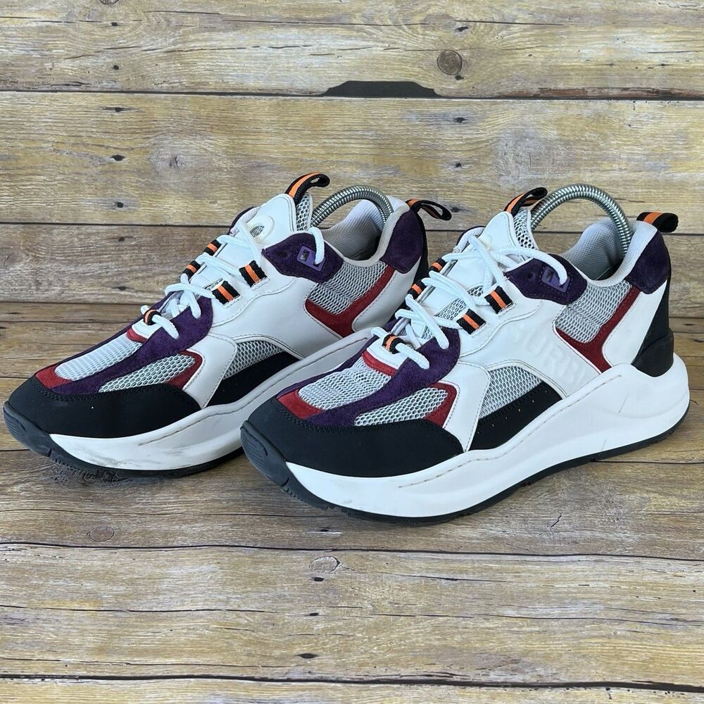 Burberry Ramsey Multi-Color Mesh‎ Suede Leather Chunky Sneakers Mens Low Top - Picture 3 of 12